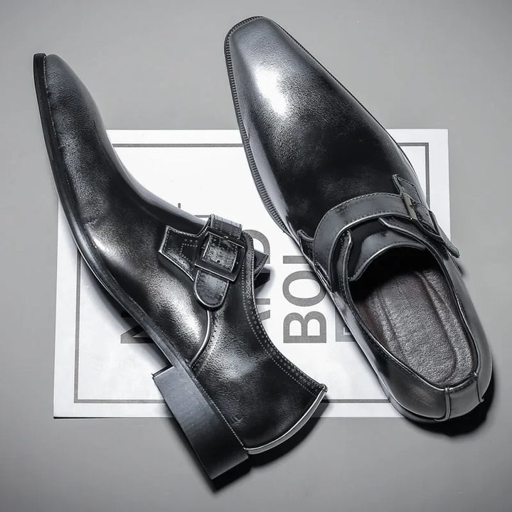 Caruso Leather Dress Shoes — texture detail