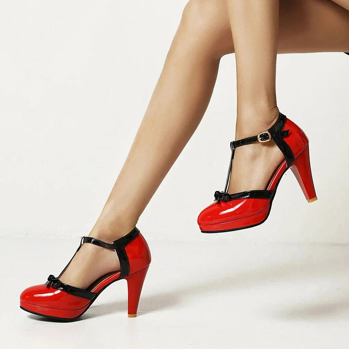 Vivienne T-Strap Heels — styling shot