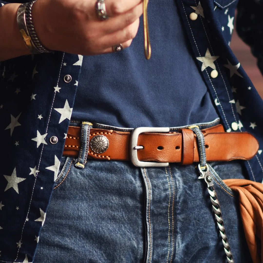 Lone Star Leather Belt — alternate view