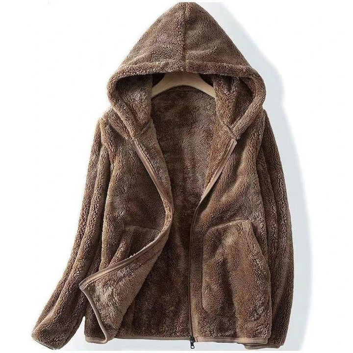 Aurora Coral Fleece Jacket — side view