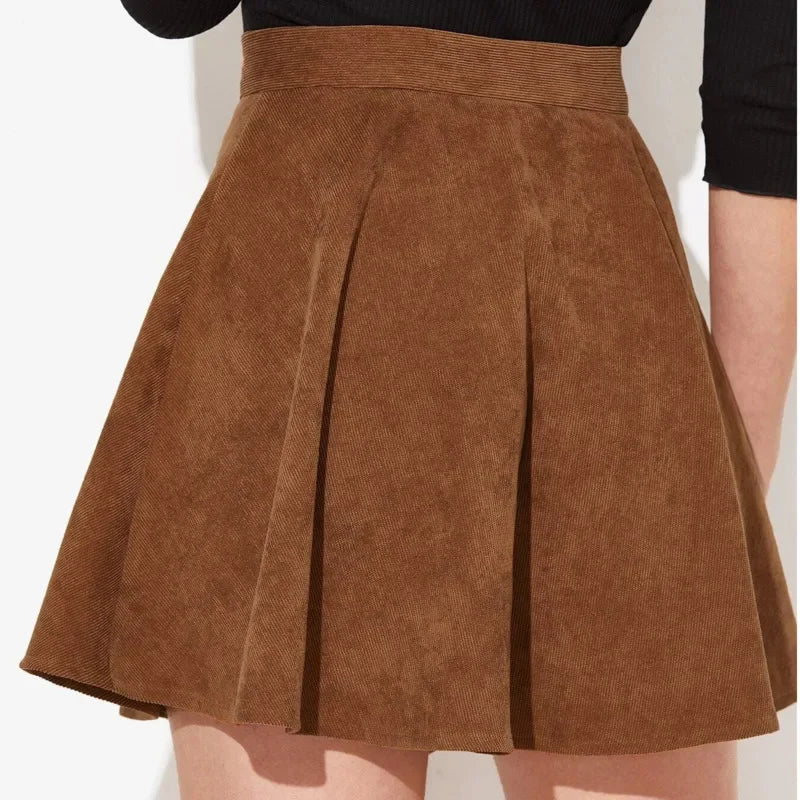 Sophia Button-Up Corduroy Skirt — close-up detail