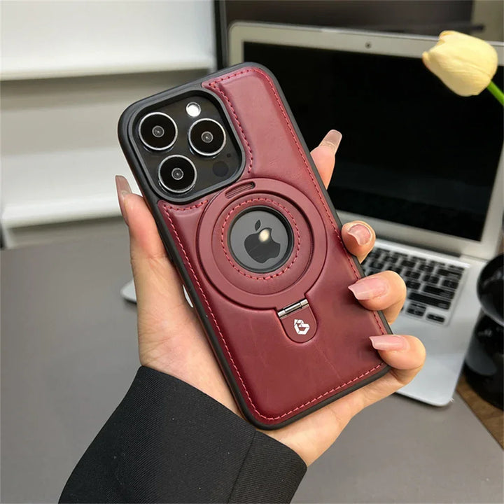 Executive Armor Leather iPhone Case — close-up detail