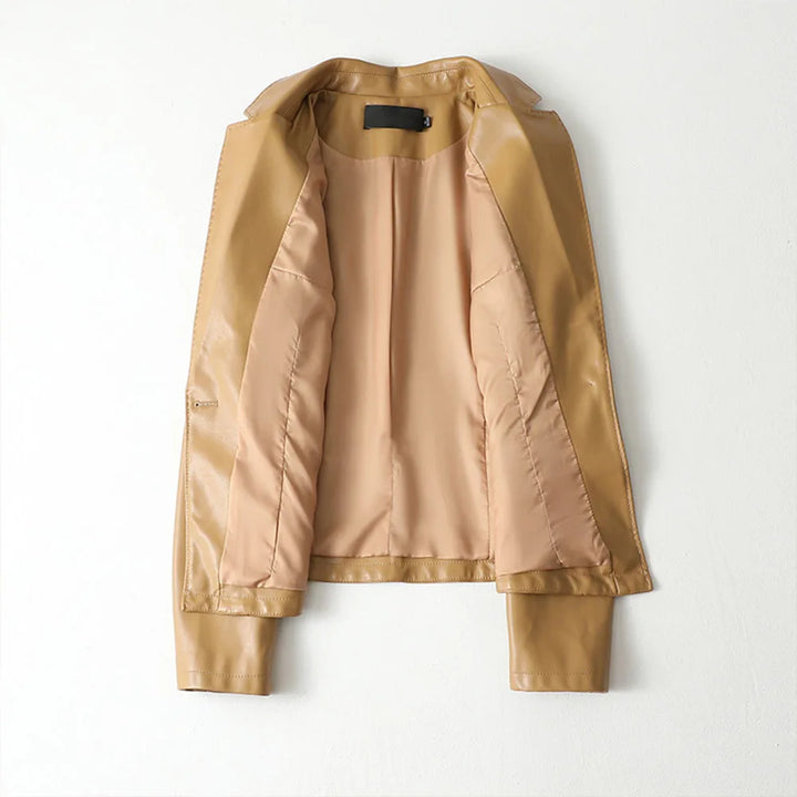 Harper Lambskin Leather Blazer — lifestyle shot