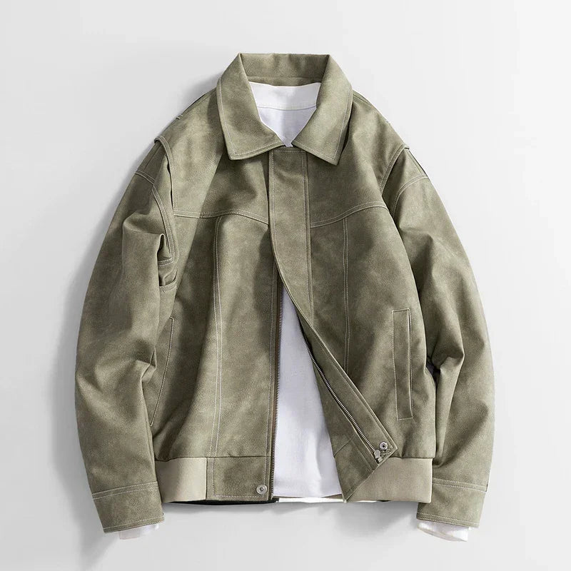 Hafford Classic Leather Jacket — detail view