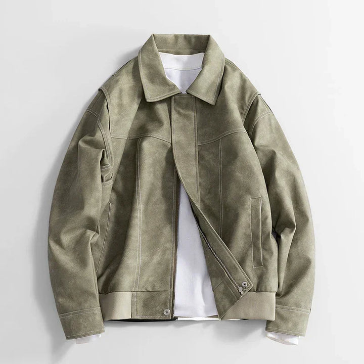 Hafford Classic Leather Jacket — detail view