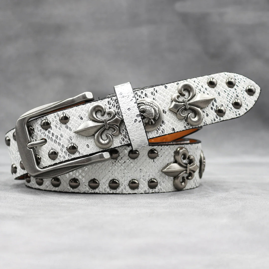 Anarchy Artifact Studded Belt — texture detail