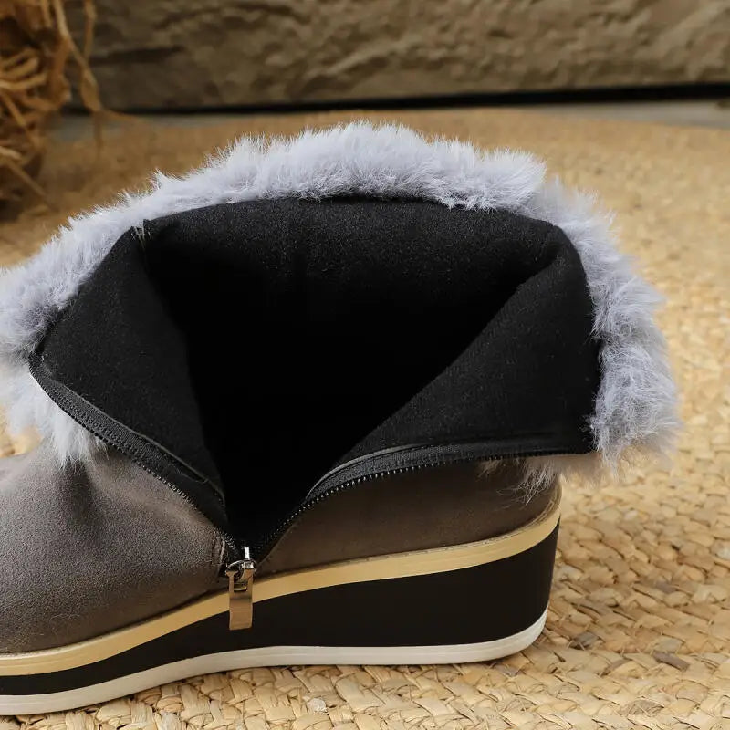Alpine Avenue Fur Boots — close-up detail