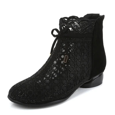 Valencia Lace Boots — close-up detail