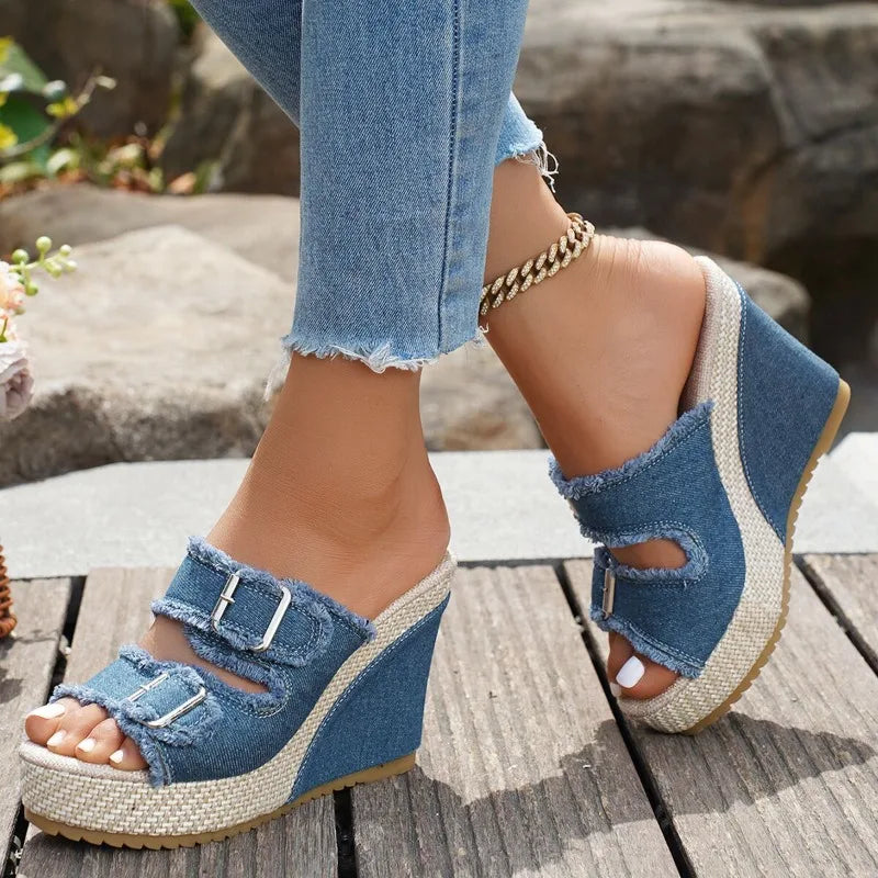 Melissa Buckle Wedge Sandals