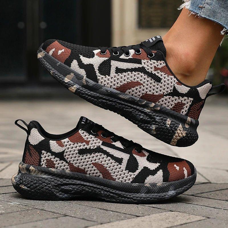 Kaia Trail Camo Sneakers — close-up detail