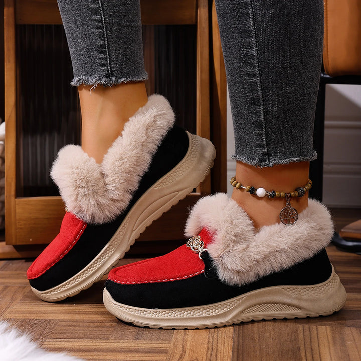 Valeria Lodge Fur Loafers — back view