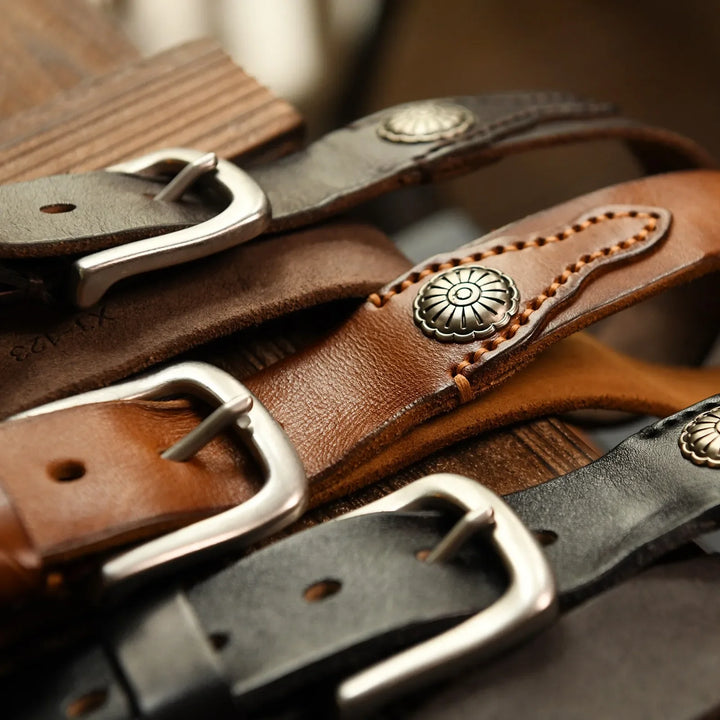 Lone Star Leather Belt — back view