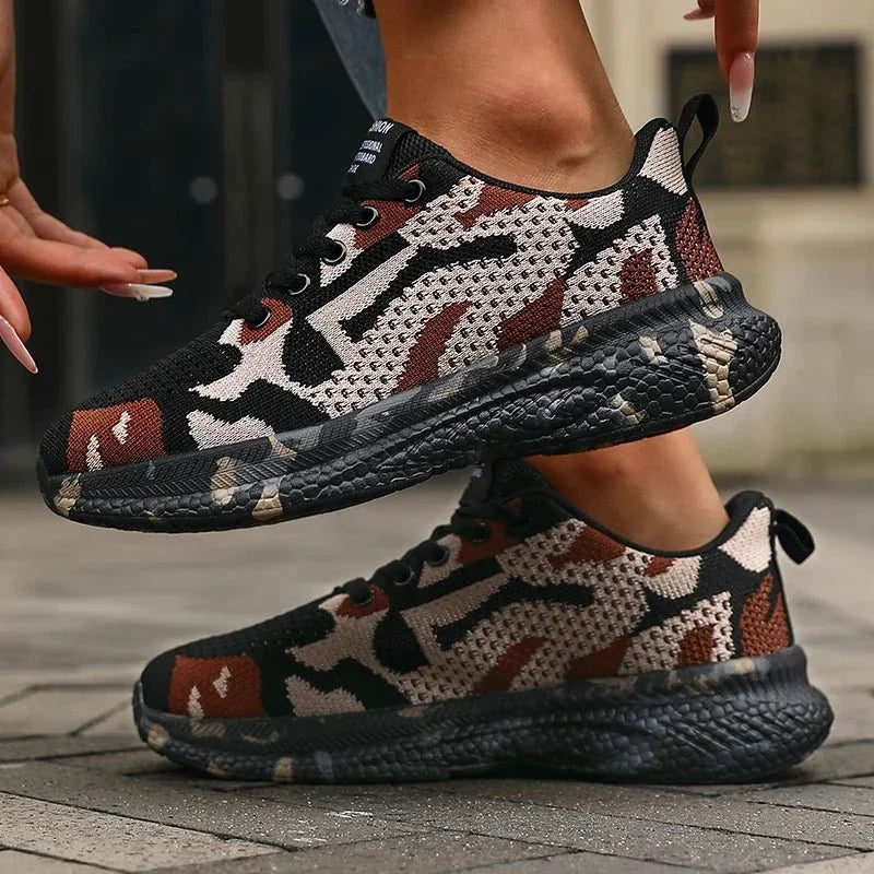 Kaia Trail Camo Sneakers — back view