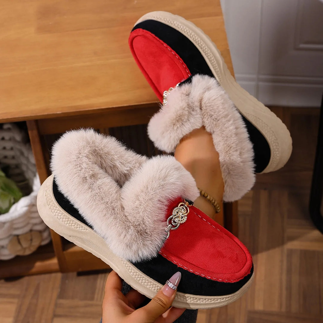 Valeria Lodge Fur Loafers — texture detail