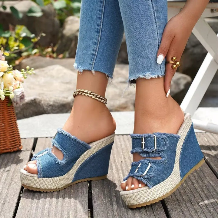 Melissa Buckle Wedge Sandals