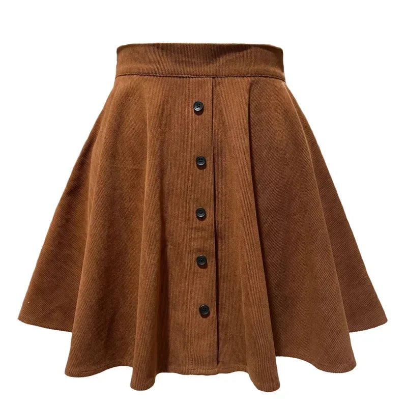 Sophia Button-Up Corduroy Skirt — side view