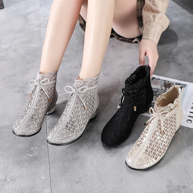 Valencia Lace Boots — side view