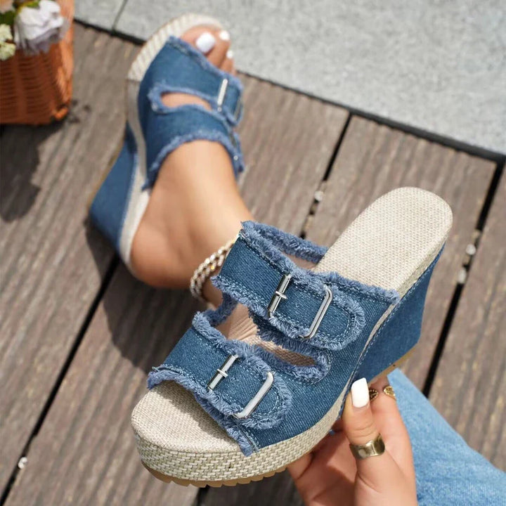 Melissa Buckle Wedge Sandals