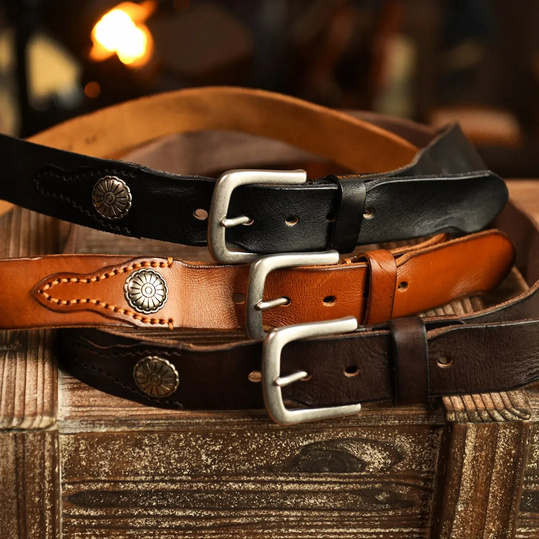 Lone Star Leather Belt — lifestyle shot
