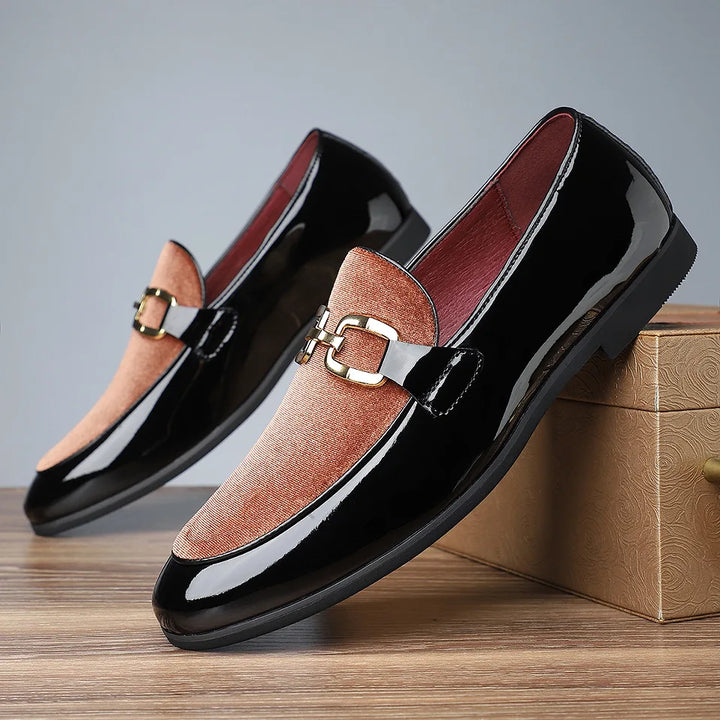 Corvani Velvet Lounge Loafers — close-up detail