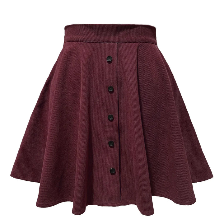 Sophia Button-Up Corduroy Skirt — styling shot