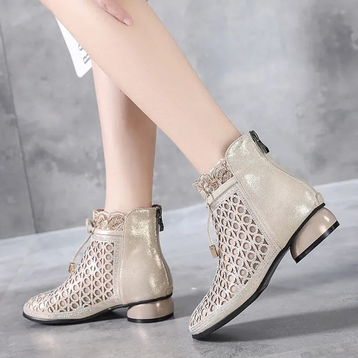 Valencia Lace Boots — back view