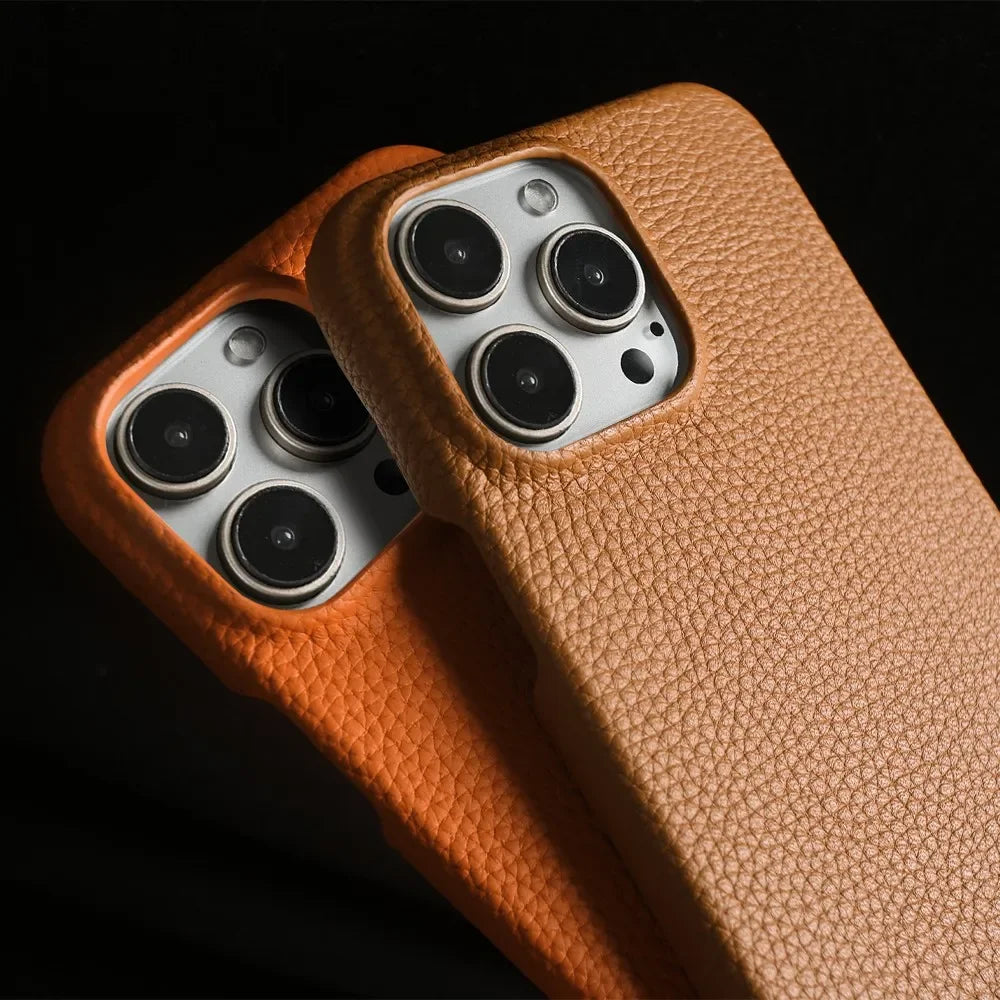 Genuine Cowhide Leather Crossbody iPhone Case — styling shot