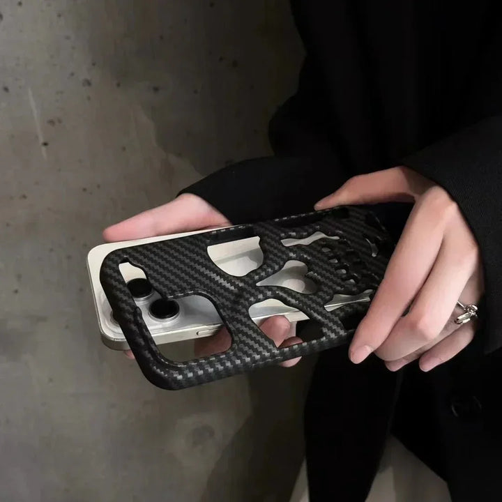 Carbon Chaos iPhone Case — styling shot