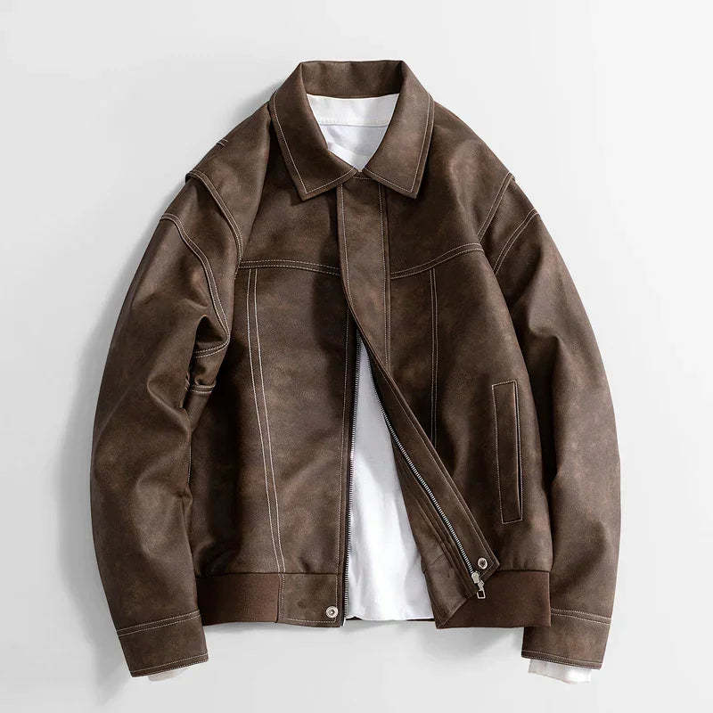 Hafford Classic Leather Jacket — front view