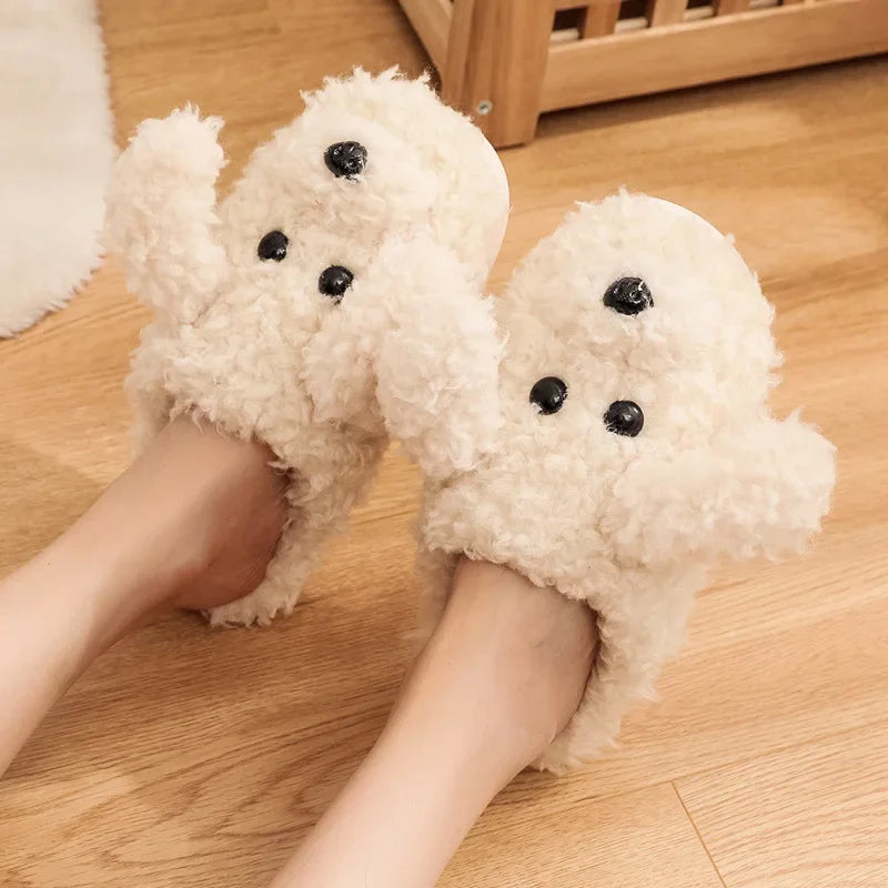 Fluffy Paws Slippers — back view