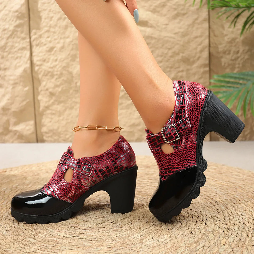 Coralie Croc Heels