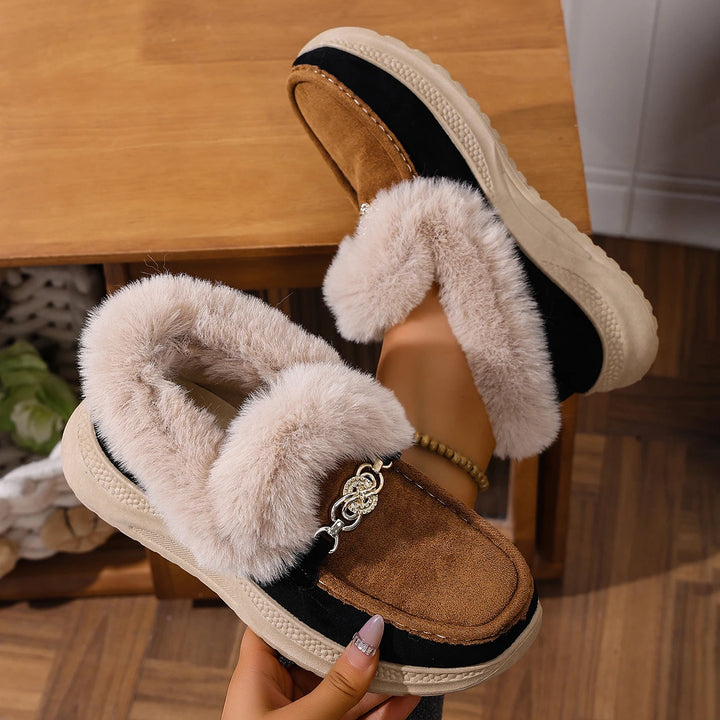 Valeria Lodge Fur Loafers — styling shot