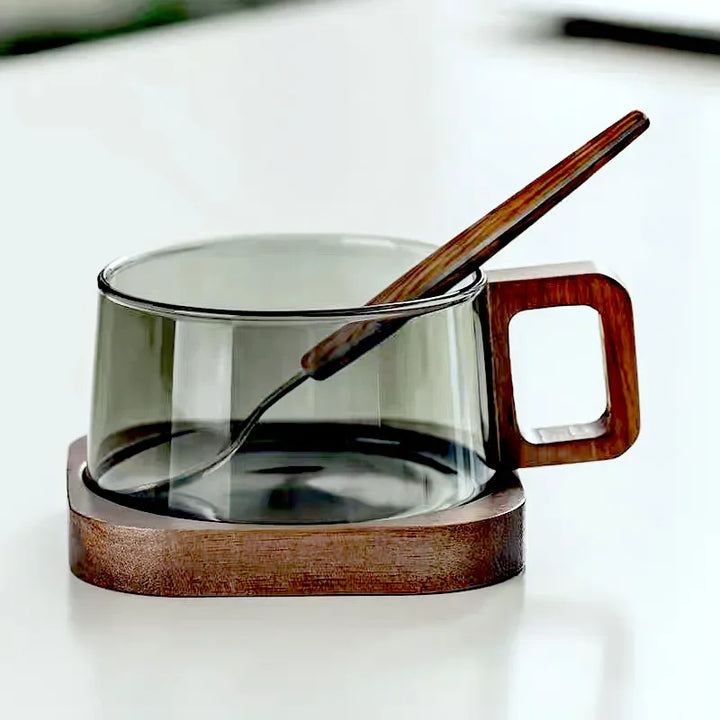 Sagewood Glass Mug Set — front view