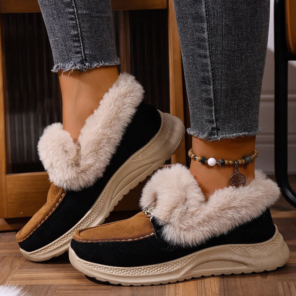 Valeria Lodge Fur Loafers — side view