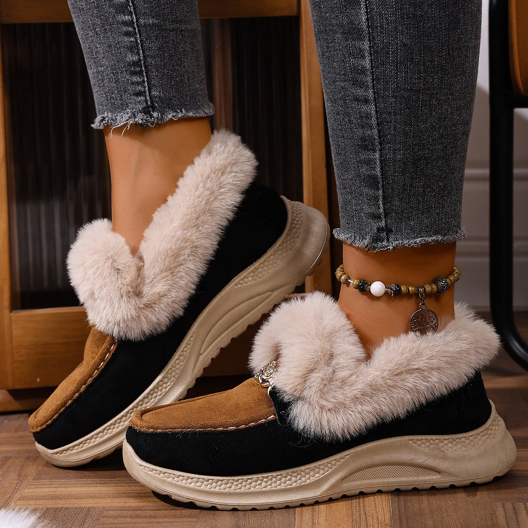 Valeria Lodge Fur Loafers — side view
