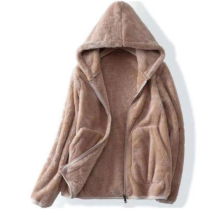 Aurora Coral Fleece Jacket — detail view