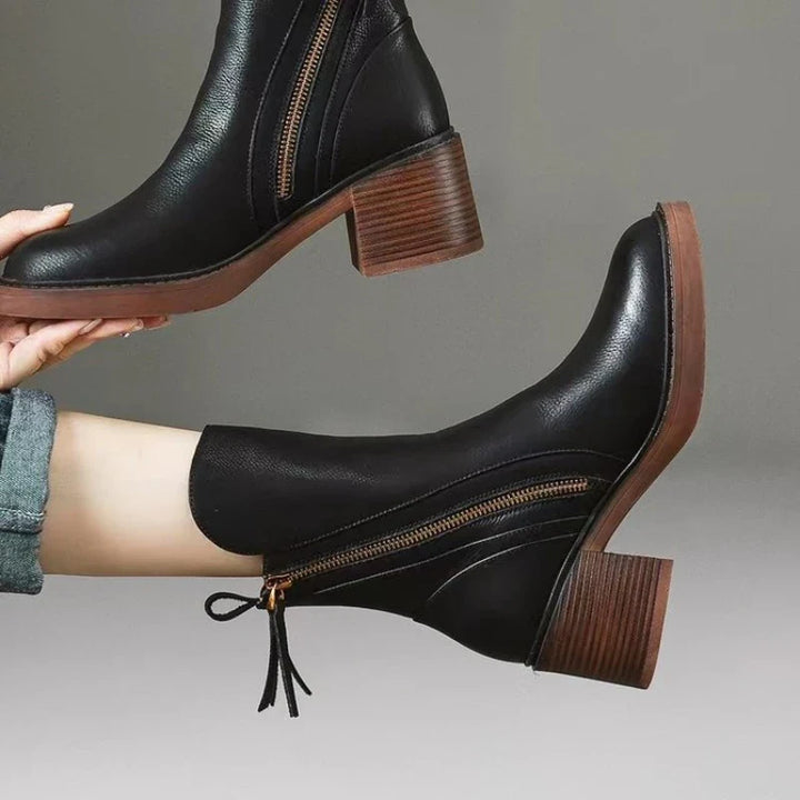 Odette Leather Ankle Boots — styling shot