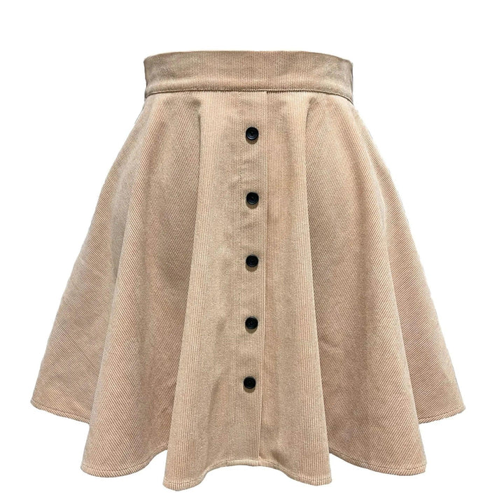Sophia Button-Up Corduroy Skirt — texture detail