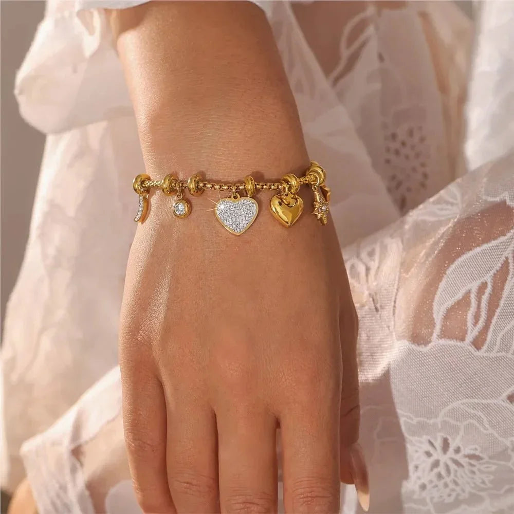 Heartstrings Charm Bracelet — back view