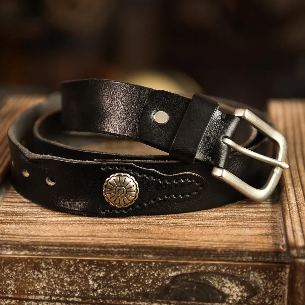 Lone Star Leather Belt — side view