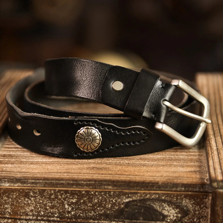 Lone Star Leather Belt — side view