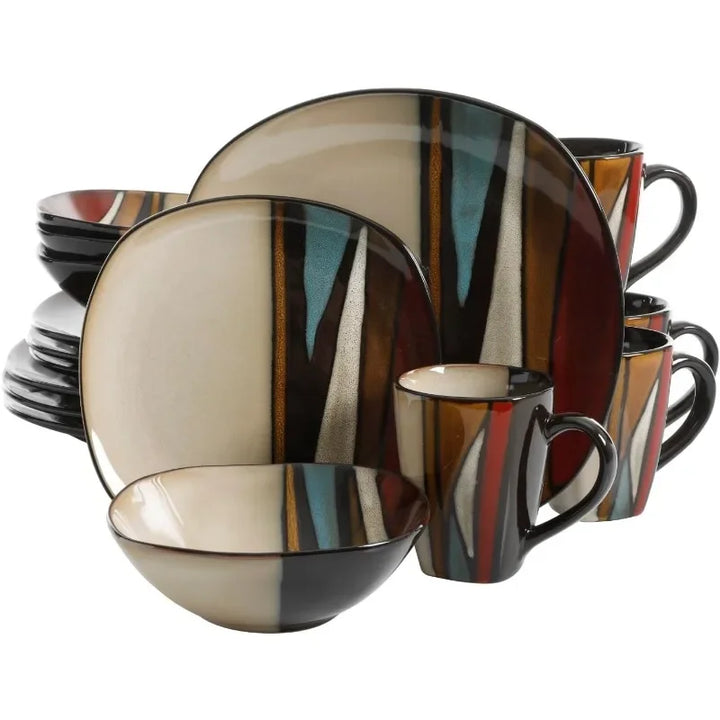 Earthen Tones Dinnerware Set — side view
