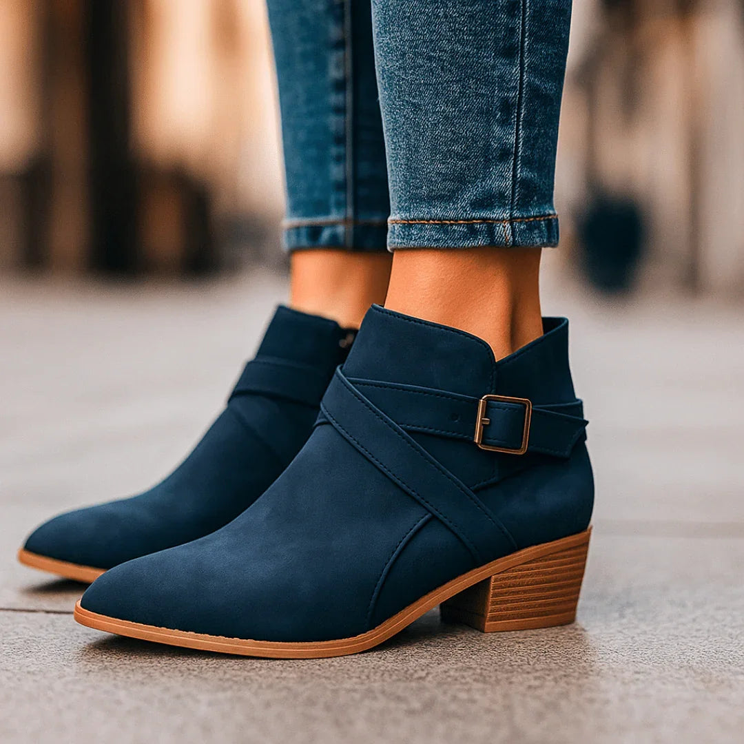 Harper Lane Cross Strap Boots — back view
