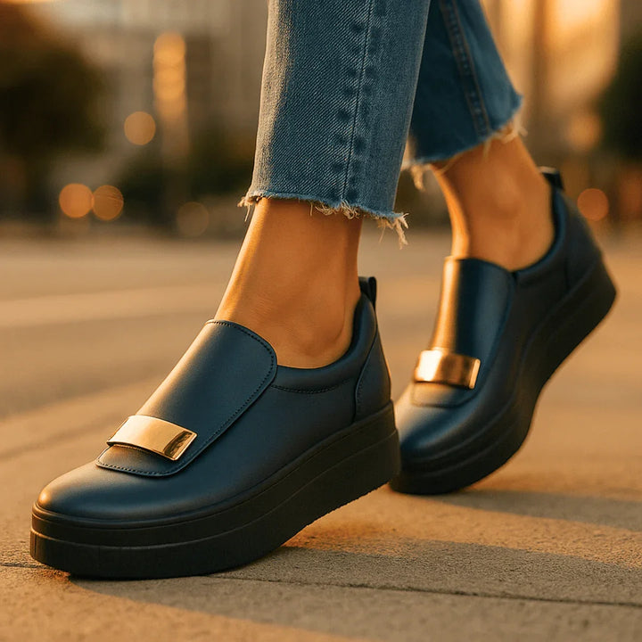 Harper Lane Platform Loafers — back view