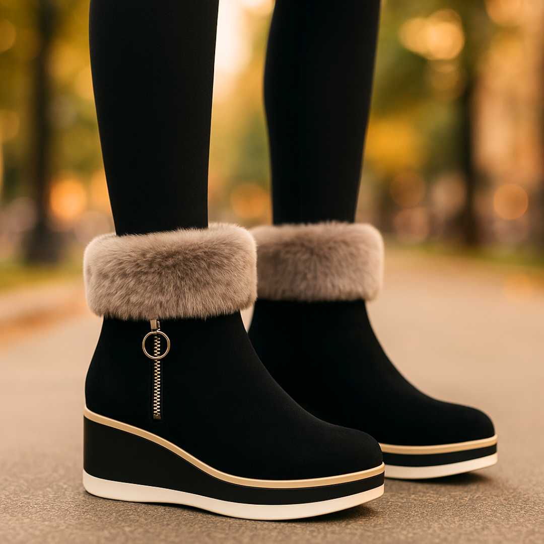 Alpine Avenue Fur Boots — side view
