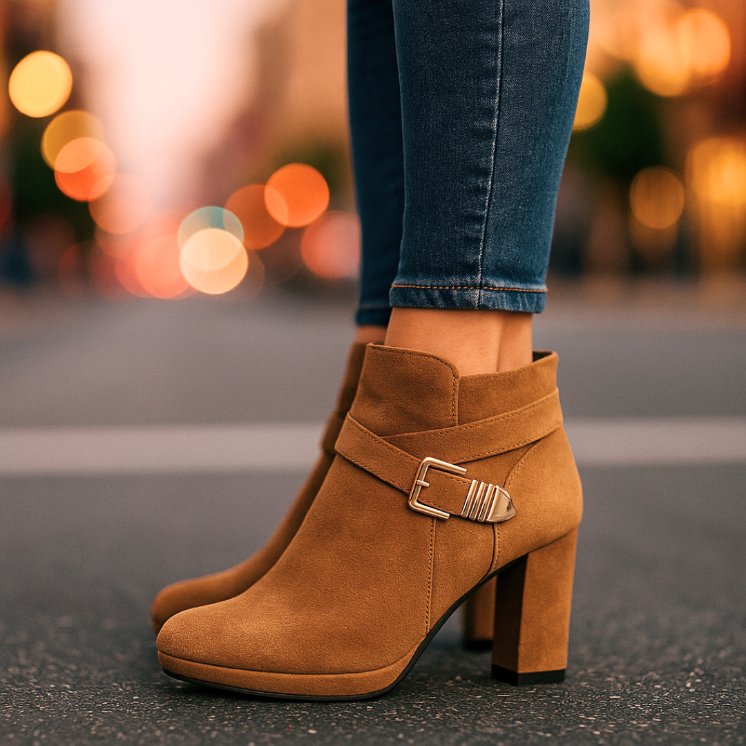 Harper Lane Suede Wrap Boots — lifestyle shot