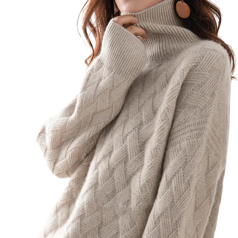 Harper Cashmere Turtleneck Sweater — side view