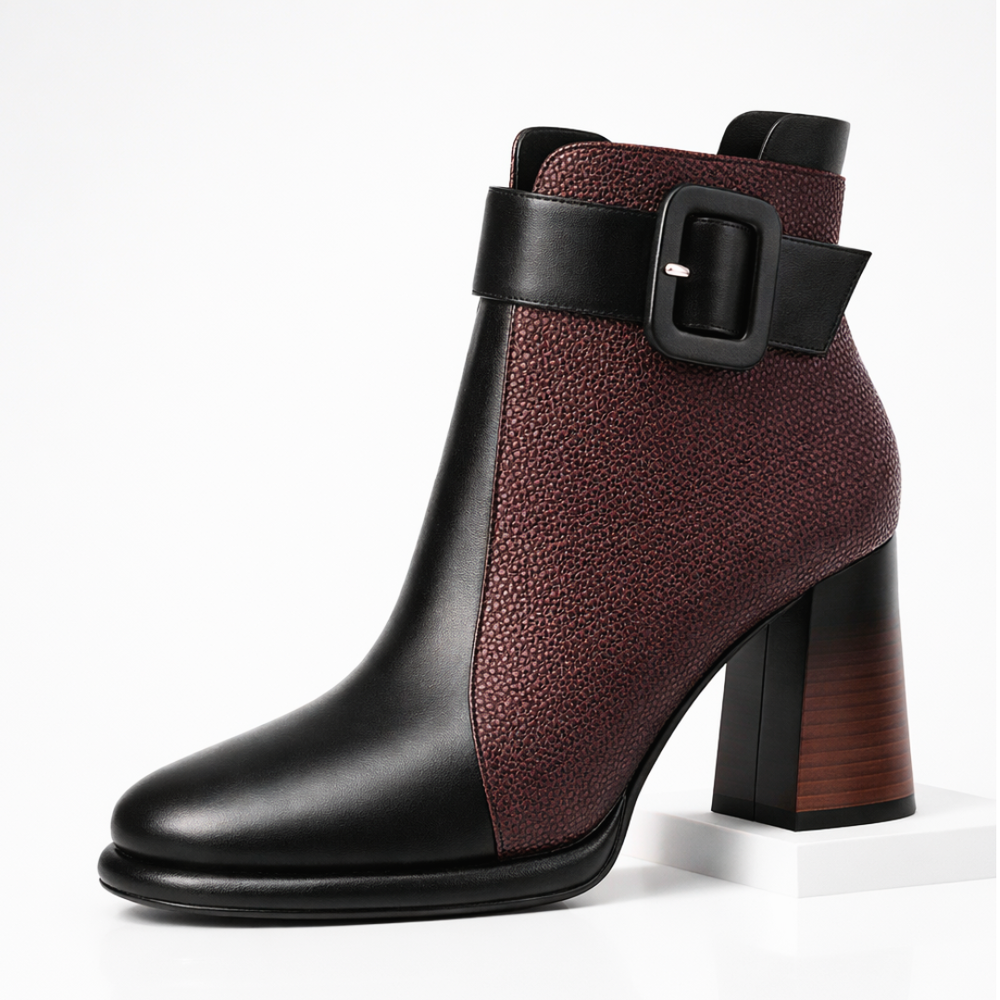 Harper Lane Pebblegrain Leather Boots — side view