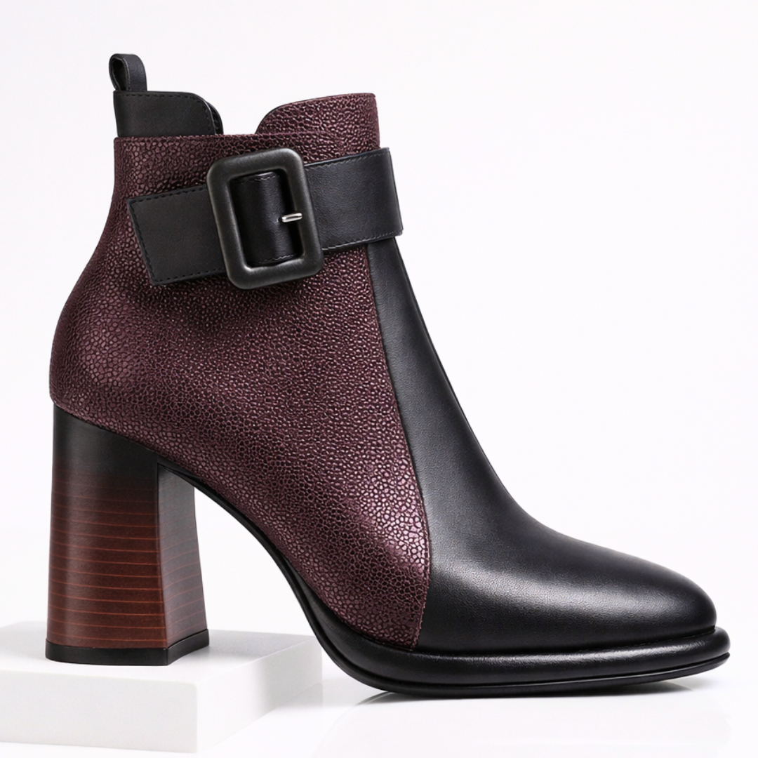 Harper Lane Pebblegrain Leather Boots — back view