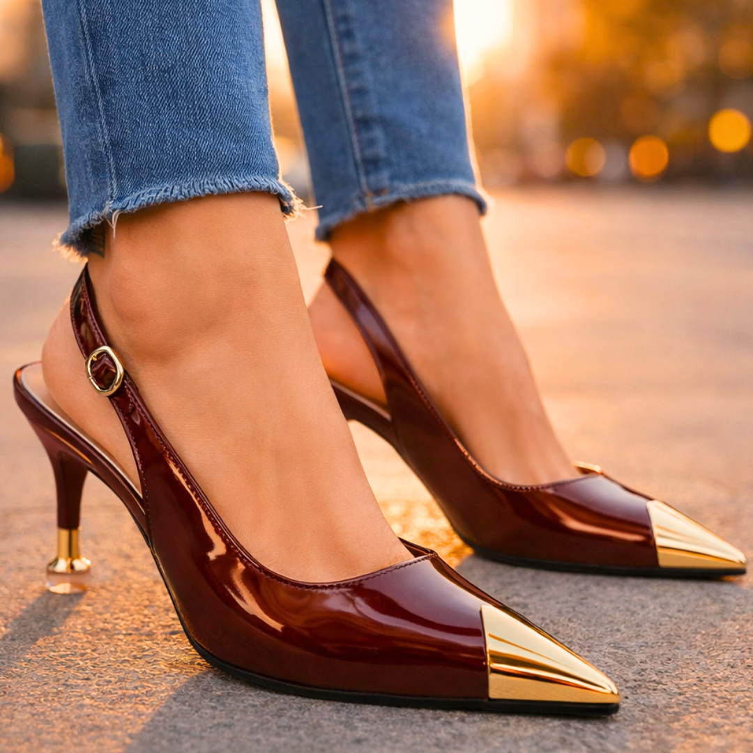 Odette Slingback Stiletto Heels — back view